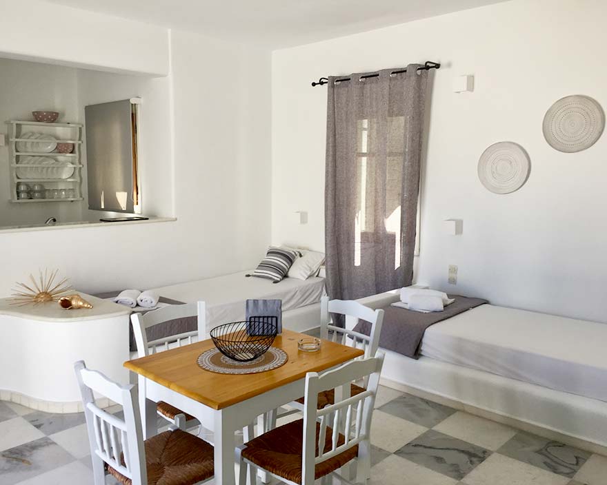 Rodia studios στην Πάρο - Τα διαμερίσματα